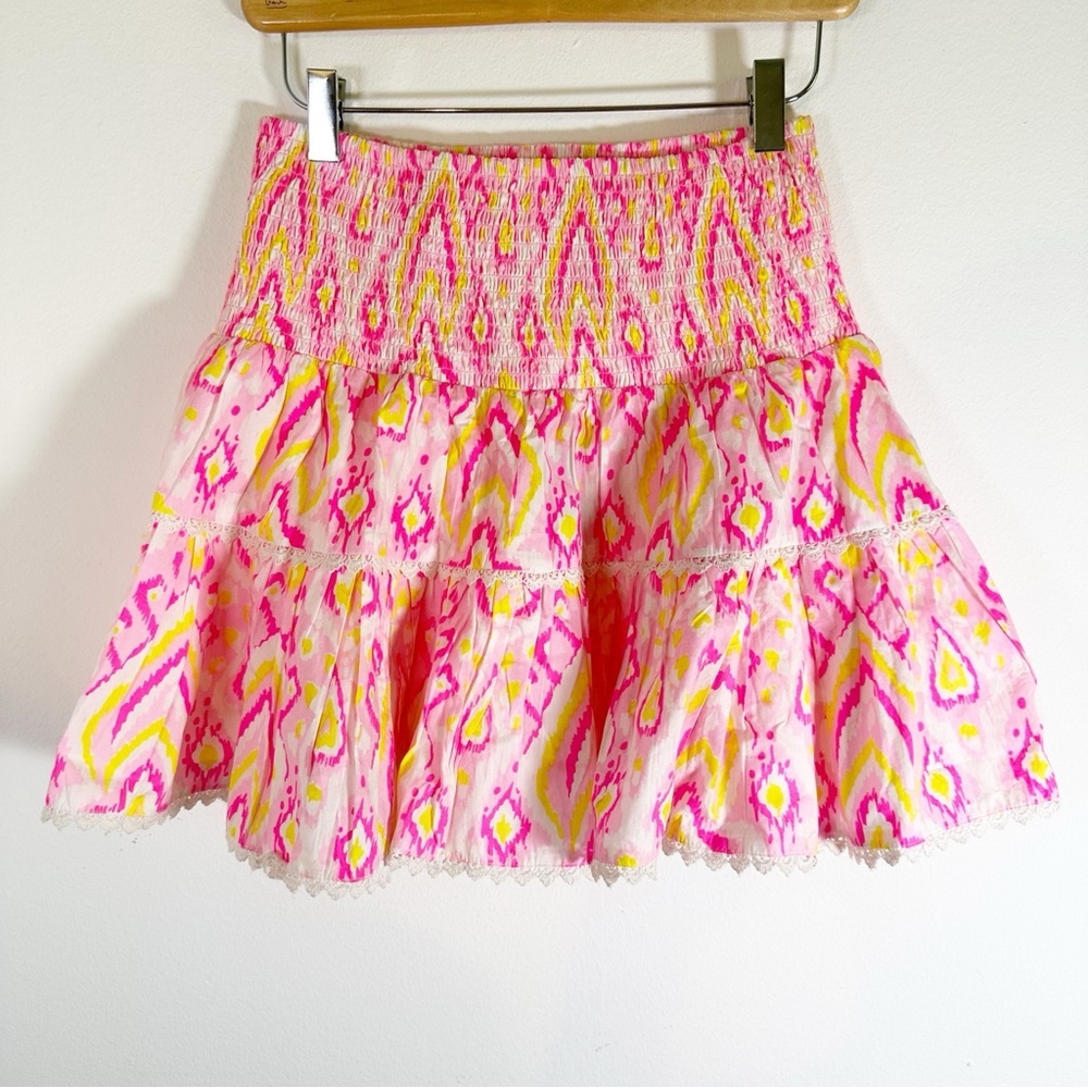 NWT Sail to Sail x Tuckernuck Smocked Cotton Coastal Pink Mini Skirt